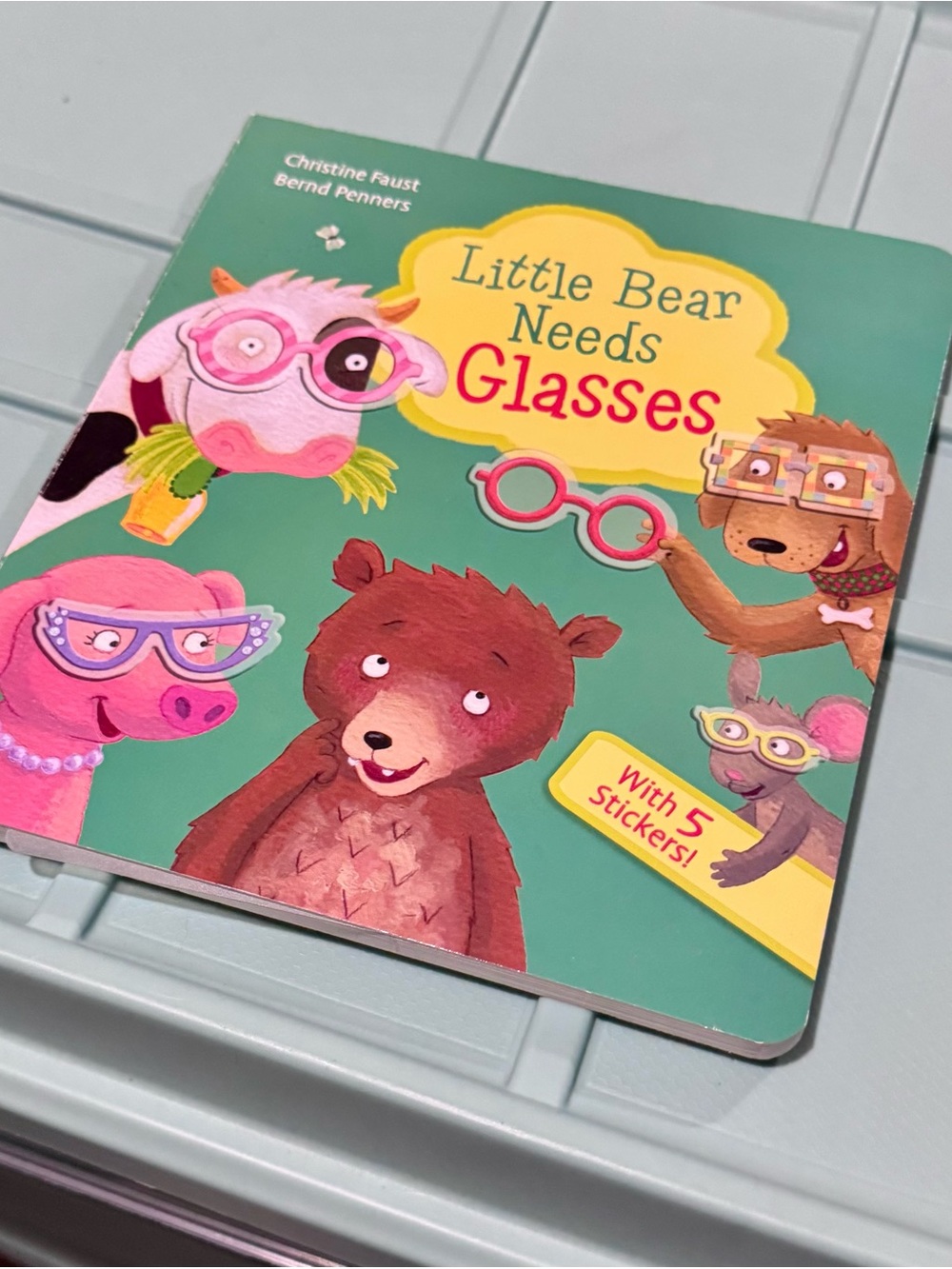 Little Bear Needs Glasses - Green Kids Board Book